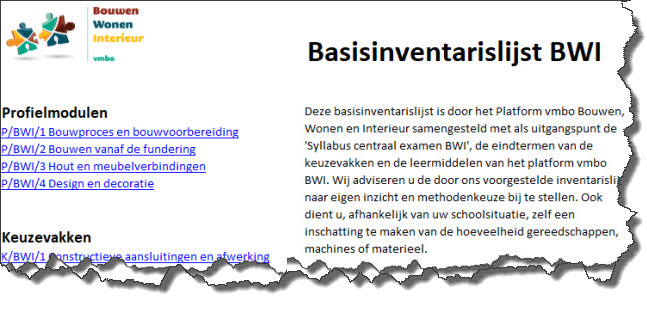 Basisinventarislijst vmbo BWI