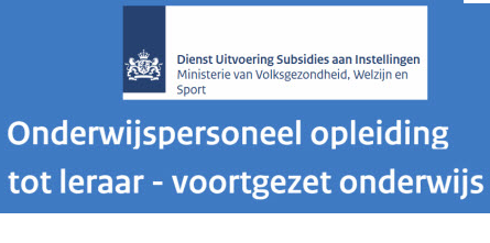 Subsidie opleiding onderwijspersoneel tot leraar