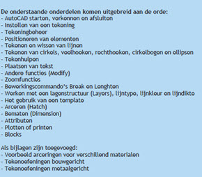 AutoCAD boek John Langeslag inhoud